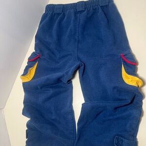 Vintage Y2K Retro Color Block Blue Yellow Red Cargo Sweatpants Kid Connection 4t